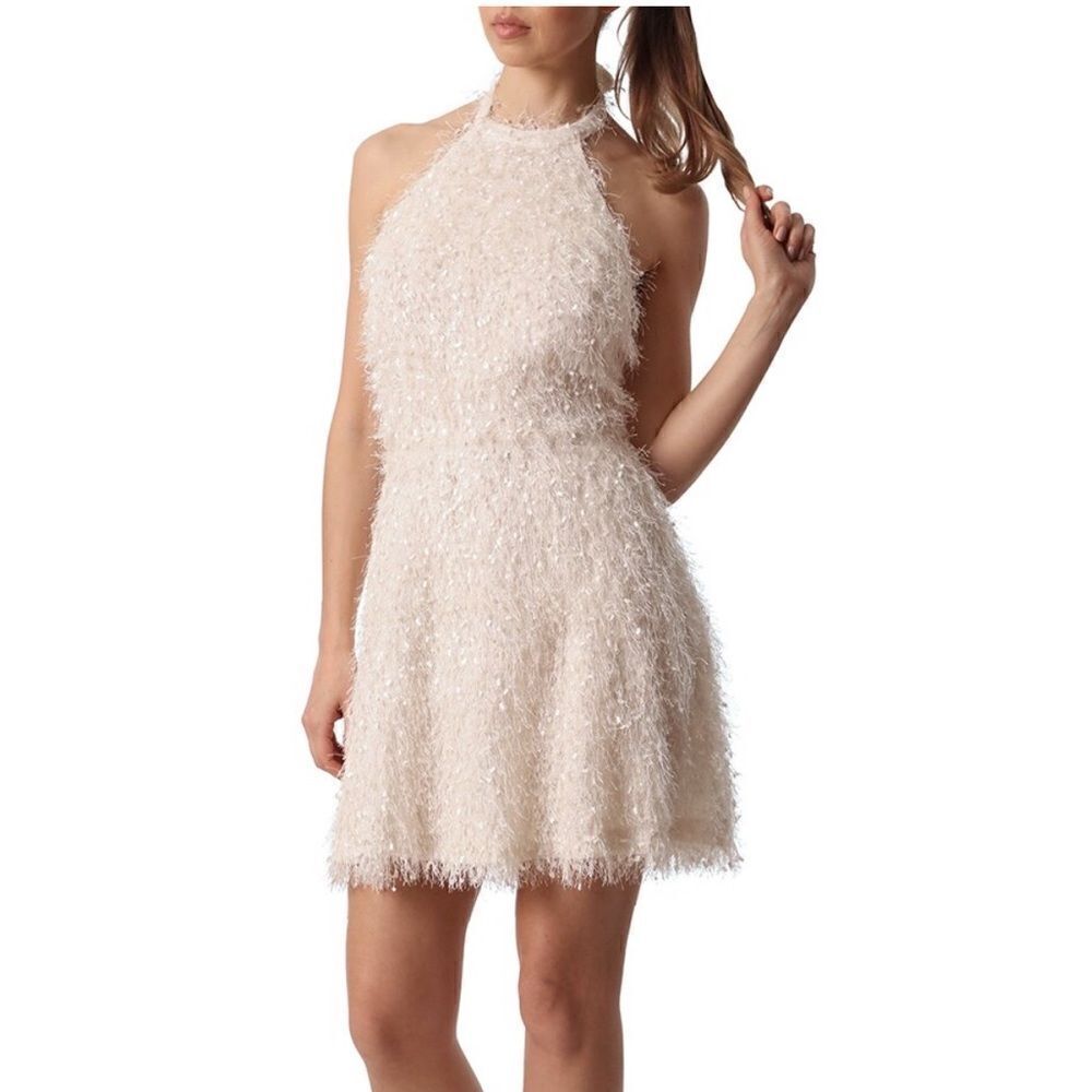 Avec Les Filles Fuzzy Knit A-Line Dress